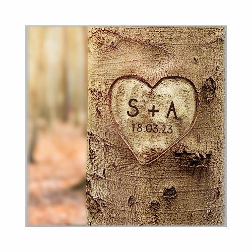 4youDesign Personalisierte Leinwand -Baum mit Herz- Geschenkidee zur Hochzeit Hochzeitsgeschenk - Geschenk zum Einzug für Paare (Baum, 30x30) von 4youDesign