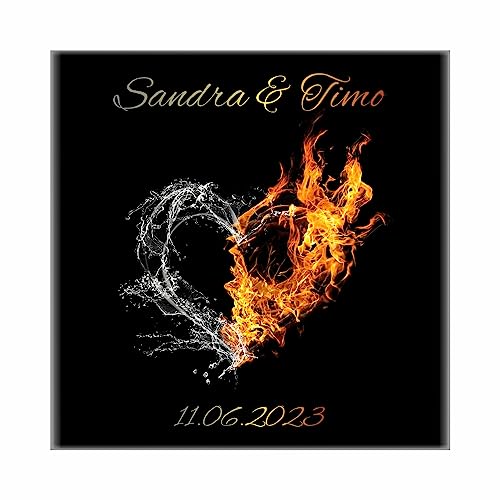 4youDesign Personalisierte Leinwand -Elements of Love- Geschenkidee zur Hochzeit Hochzeitsgeschenk - Geschenk zum Einzug für Paare (Elemente, 30x30) von 4youDesign