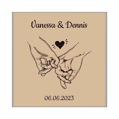 4youDesign Personalisierte Leinwand -Pinky Promise- Geschenkidee zur Hochzeit Hochzeitsgeschenk - Geschenk zum Einzug für Paare (Finger, 30x30) von 4youDesign