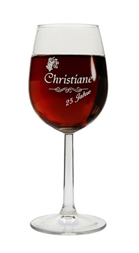 Personalisiertes Weißweinglas mit Namen - Optional mit Jahreszahl - Weinglas mit Gravur – Geschenkidee zum Geburtstag von 4youDesign
