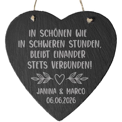 4youDesign | Schieferherz zur Hochzeit „2 Zweige & IN GUTEN STUNDEN“ – personalisierbar mit Namen & Datum – liebevolles Geschenk aus echter Schieferplatte für Brautpaare & Hochzeitsfeiern 4youDesign | Schieferherz zur Hochzeit „2 Zweige & IN GUTEN STUNDEN“ – personalisierbar mit Namen & Datum – liebevolles Geschenk aus echter Schieferplatte für Brautpaare & Hochzeitsfeiern von 4youDesign