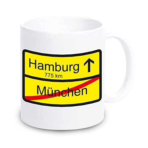 4youDesign Tasse -Ortsschild zum Umzug oder Eigenheim- Kaffeebecher mit Personalisierung als Geschenk zum Umzug - Einweihungsgeschenk von 4youDesign