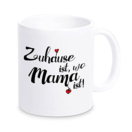 4youDesign Tasse Zuhause ist, wo Mama ist!, Kaffeetasse, Kaffeebecher, Geschenkidee, Muttertagsgeschenk, Geschenk zum Muttertag, Geburtstag, zu Weihnachten, für die Mama, die Mutter von 4youDesign