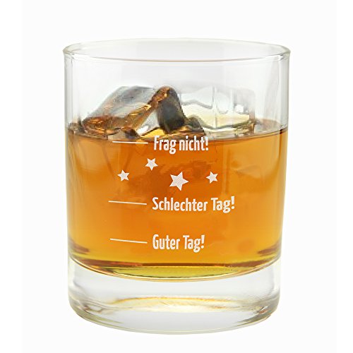 4youDesign Whiskyglas -Guter Tag, Schlechter Tag - Frag nicht- Geschenkidee zu Weihnachten & zum Vatertag - Geburtstagsgeschenk für Männer von 4youDesign