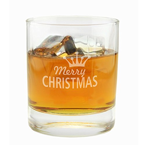 4youDesign Whiskyglas -Merry Christmas mit Krone- Geschenkidee zu Weihnachten für Männer - Geburtstagsgeschenk von 4youDesign