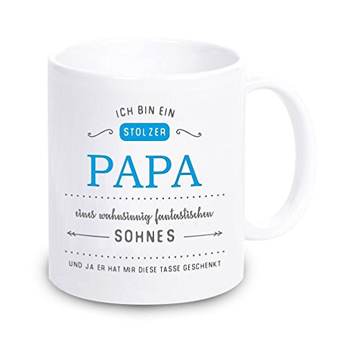 4youDesign weiße Tasse -Ich Bin EIN stolzer Papa eines wahnsinnig fantastischen Sohnes- Geschenk zu Vatertag Geburtstag Weihnachten Geschenkidee Vater (Sohn) von 4youDesign