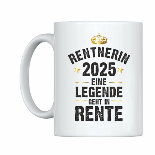 4youDesign | Weiße Tasse zur Rente - Rentner Abschiedsgeschenk für Kollegen zur Rente, Pension & Ruhestand - lustiges Renteneintritts-Geschenk für Mann und Frau von 4youDesign