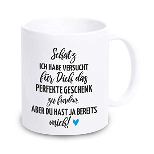 4you Design Tasse Schatz ich habe versucht (blau) – Geschenk für Frauen und Männer zum Valentinstag – Kaffeebecher mit Henkel als Geschenkidee zum Jahrestag, Jubiläum – spülmaschinengeeignet – 330ml von 4youDesign