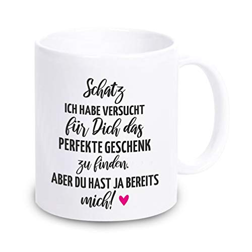 4you Design Tasse Schatz ich habe versucht (pink) – Geschenk für Frauen und Männer zum Valentinstag – Kaffeebecher mit Henkel als Geschenkidee zum Jahrestag, Jubiläum – spülmaschinengeeignet – 330ml von 4youDesign