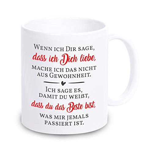 4youDesign weiße Tasse mit Spruch -Wenn ich Dir sage, DASS ich Dich Liebe- Geschenkidee zum Valentinstag für sie & für ihn KAFFEEBECHER Freund Freundin Schatz 4youDesign weiße Tasse mit Spruch -Wenn ich Dir sage, DASS ich Dich Liebe- Geschenkidee zum Valentinstag für sie & für ihn KAFFEEBECHER Freund Freundin Schatz von 4youDesign