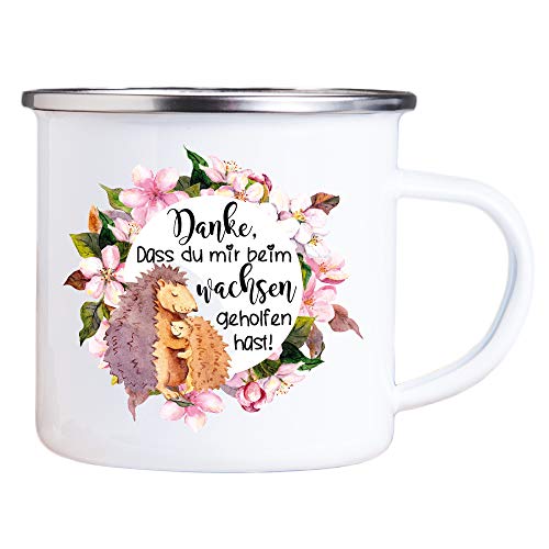 Metall-TASSE -Danke, dass Du mir beim Wachsen geholfen hast– Geschenkidee Erzieherin Kindergarten Abschied Danke Geschenk Ostern Geburtstag (Metall) von 4youDesign