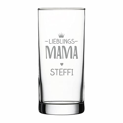4you DESIGN Personalisiertes Longdrink-Glas mit Namen | Lieblings-Mama| Geschenk-Idee zu Weihnachten, Geburtstag, Mutter- & Vatertag | Saftglas Spülmaschinenfest | Persönliches Präsent | 485 ml von 4youDesign