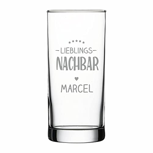 4you DESIGN Personalisiertes Longdrink-Glas mit Namen | Lieblings-Nachbar| Geschenk-Idee zu Weihnachten, Geburtstag, Mutter- & Vatertag | Saftglas Spülmaschinenfest | Persönliches Präsent | 485 ml von 4youDesign