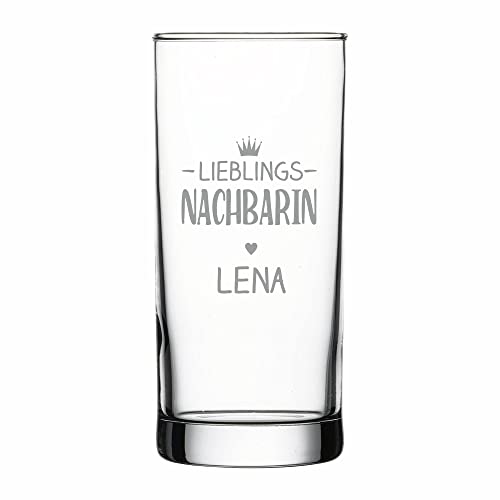 4you DESIGN Personalisiertes Longdrink-Glas mit Namen | Lieblings-Nachbarin| Geschenk-Idee zu Weihnachten, Geburtstag, Mutter- & Vatertag | Saftglas Spülmaschinenfest | Persönliches Präsent | 485 ml von 4youDesign