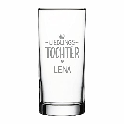 4you DESIGN Personalisiertes Longdrink-Glas mit Namen | Lieblings-Tochter| Geschenk-Idee zu Weihnachten, Geburtstag, Mutter- & Vatertag | Saftglas Spülmaschinenfest | Persönliches Präsent | 485 ml von 4youDesign