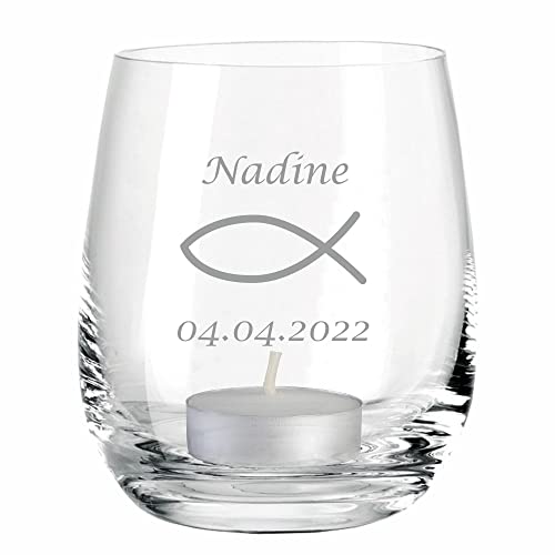 4youDesign Teelicht zur Konfirmation - mit Personalisierung - Windlicht - Geschenkidee - Jugendweihe - Kommunion - Firmung von 4youDesign