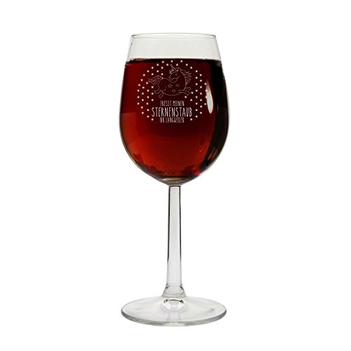 Weißweinglas mit Einhorn-Motiv -Fresst meinen Sternenstaub Ihr Langweiler- Weinglas mit lustiger Gravur von 4youDesign
