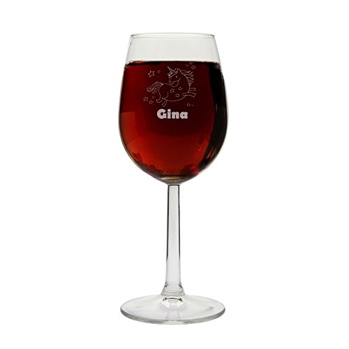 Weißweinglas mit Einhorn-Motiv – personalisiert mit Namen - Weinglas mit Gravur – Geschenkidee zum Geburtstag für Frauen von 4youDesign