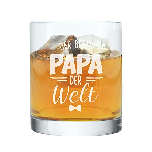 Whiskyglas -Der beste Papa der Welt- Geschenkidee zum Vatertag – Geschenk für Ihn zum Geburtstag, Weihnachten - Glas mit Spruch Gravur von 4youDesign