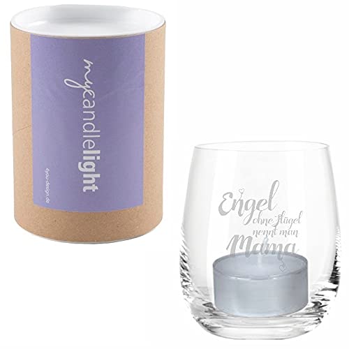 4you Design Windlicht to go Engel ohne Flügel in Geschenkbox, Teelichthalter zum Muttertag, Schöne Geschenkidee auch als Vase oder Dekoration, Geschenk für die Beste Mama der Welt von 4youDesign