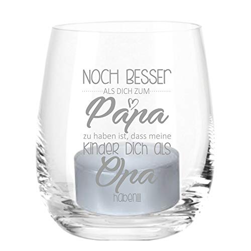 Windlicht -Noch Besser als Dich zum Papa zu haben ist, DASS Meine Kinder Dich als Opa haben- Geschenk zum Vatertag, Teelichthalter von 4youDesign