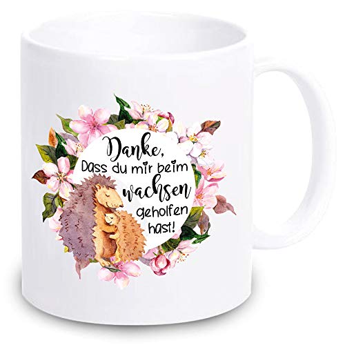 weiße TASSE -Danke, dass Du mir beim Wachsen geholfen hast– Geschenkidee Erzieherin Kindergarten Abschied Danke Geschenk Ostern Weihnachten (Keramik) von 4youDesign