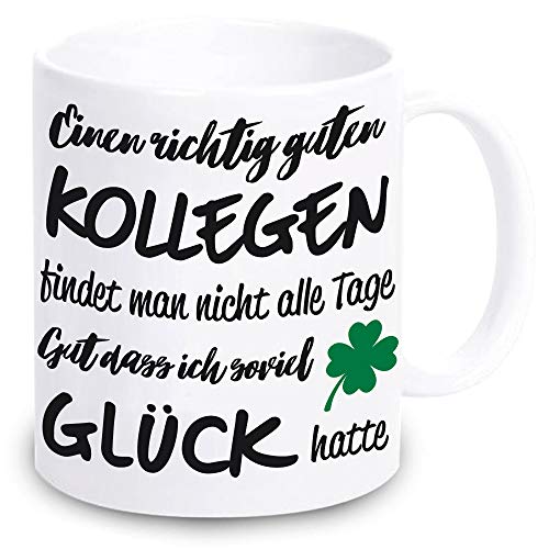 weiße TASSE -Einen richtig guten Kollegen findet man nicht alle Tage- Geschenkidee - Kaffeebecher mit Spruch Geburtstag Jubiläum Weihnachten (Kollege) von 4youDesign