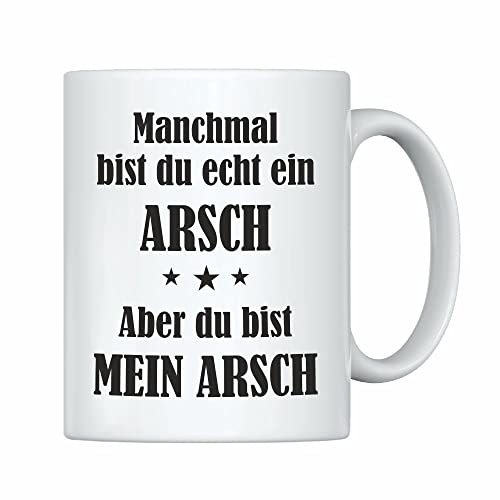 4you Design Tasse Mein Arsch – Geschenk für Freundin, Freund zu Weihnachten – Kaffeebecher mit Henkel als Wichtelgeschenk für Arbeits-kollegen – Lustige Geschenkidee zur Weihnachtsfeier von 4youDesign