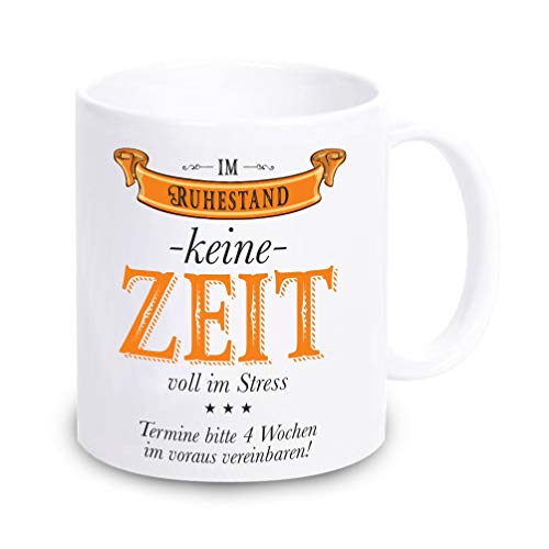 4youDesign | Weiße Tasse zur Rente - Rentner Abschiedsgeschenk für Kollegen zur Rente, Pension & Ruhestand - lustiges Renteneintritts-Geschenk für Mann und Frau von 4youDesign