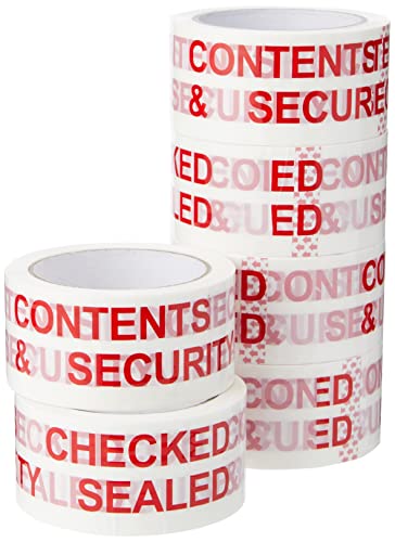 5 Star bedrucktes Klebeband mit "Contents Checked & Security Sealed" Aufdruck Polypropylen 50 mm x 66 m 6 Stück rot auf weiß 5 Star bedrucktes Klebeband mit "Contents Checked & Security Sealed" Aufdruck Polypropylen 50 mm x 66 m 6 Stück rot auf weiß von 5 STAR