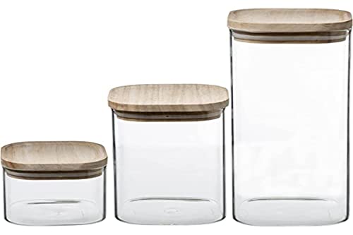 5five - 3 stapelbare glasgefäße "hermet" holzdeckel von 5 five simply smart