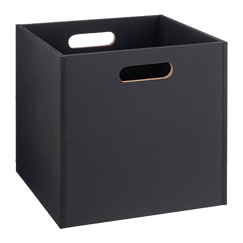 5 five simply smart Five Aufbewahrungsbox aus Holz, 31 x 31 cm, Anthrazit, dunkelgrau, cm von 5 five simply smart