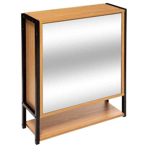 Hochschrank für Badezimmer, Spiegel, Tribecart 5Five – Natur von 5 five simply smart