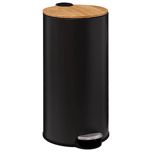 5five - mülleimer mit bambusdeckel 30l "modern color" schwarz von 5 five simply smart