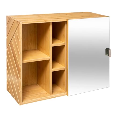 5 five simply smart Schiebespiegelschrank Bath n modul Bambus - B. 54 x H. 44,50 x T. 20 cm von 5 five simply smart