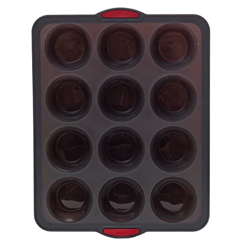 5five - 12 muffinformen silikon "silitop" schwarz rot von 5 five simply smart