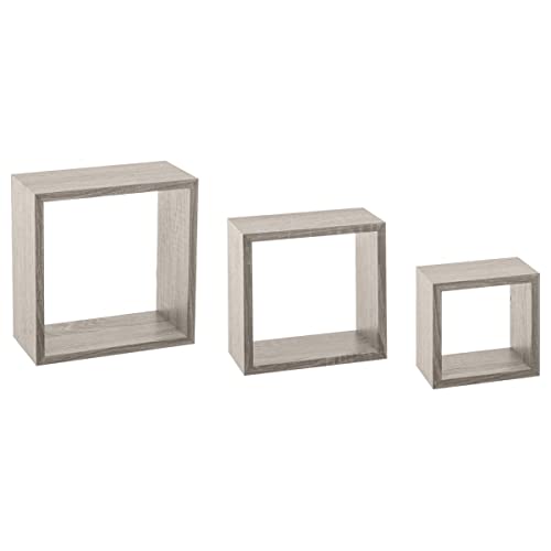 5five - 3 kleine wandregale fixy würfel Effekt Eiche grau von 5 five simply smart