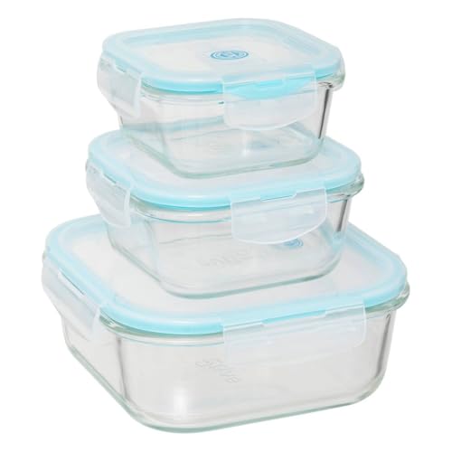 5five - 3er-set quadratische vorratsdosen pm "clipeat" glas von 5 five simply smart