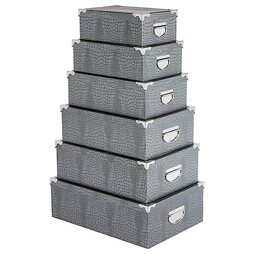 5five - 6 Metall-eckdosen Kroko grau von 5 five simply smart
