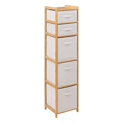 5five - Regal mit 5 körben Tidy Box aus braunem Bambus von 5 five simply smart