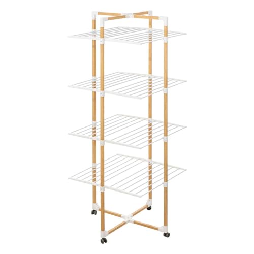 5five Wäscheständer, Turm, 4 Räder, 40 m, Holzoptik von 5 five simply smart