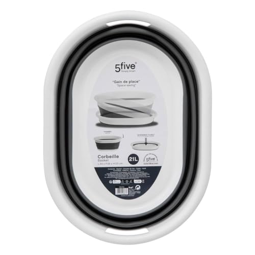 5five - faltbarer wäschekorb 21l grau und weiß 5five - faltbarer wäschekorb 21l grau und weiß von 5 five simply smart