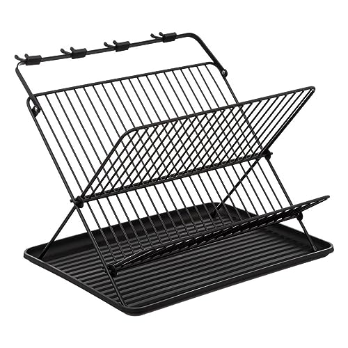 5five - klappbares abtropfgestell 2 ebenen mit schwarzer platte von 5 five simply smart