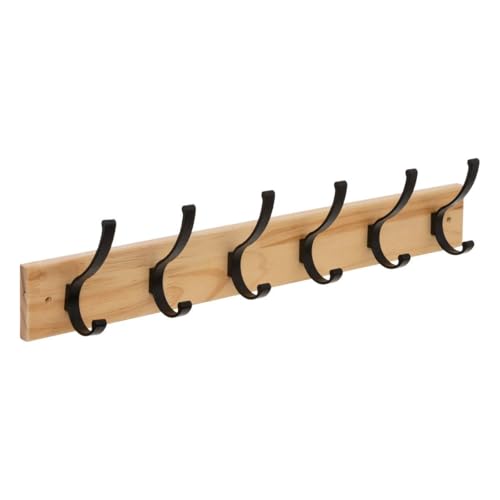 5five - kleiderhaken holz nat schwarz 6t wand von 5 five simply smart