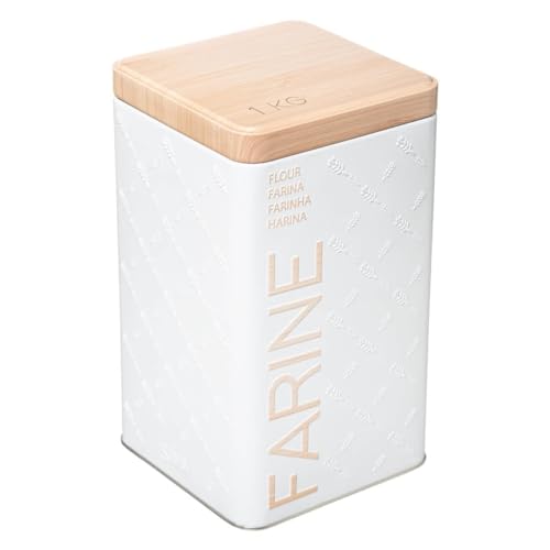 5five - mehldose 1kg metall "scandinave nature" weiß von 5 five simply smart