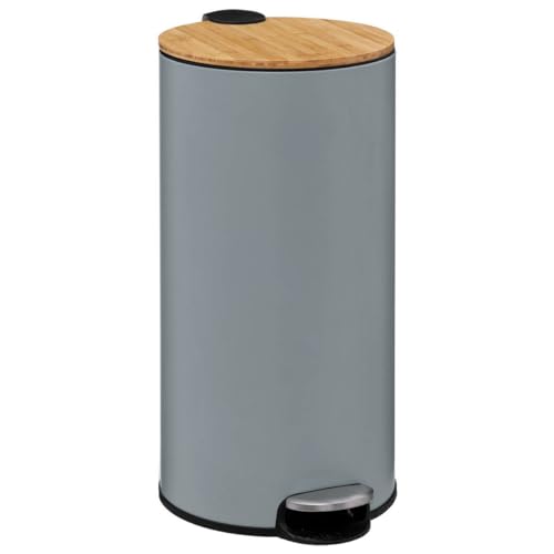 5five - mülleimer mit bambusdeckel 30l "modern color" grau von 5 five simply smart