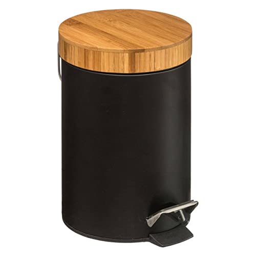 5five - mülleimer mit bambusdeckel 3l naturéo schwarz von 5 five simply smart