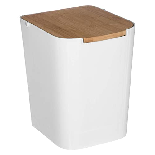 5five - mülleimer mit bambusdeckel 5l "naturéo" weiß von 5 five simply smart