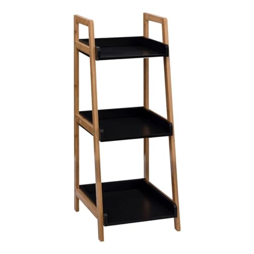 Five – Badezimmer-Regal mit 3 Etagen, aus Bambus und Holz, Schwarz, Höhe 88,5 cm von 5 five simply smart