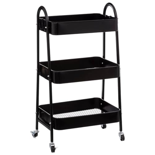 5five - servierwagen mit rollen 3 ebenen metall schwarz von 5 five simply smart